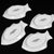 Add a stylish coastal touch to your table with this **set of 4 vintage Williams-Sonoma white porcelain fish-shaped...