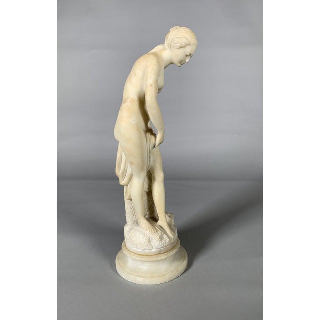 Off-white White Marble Sculpture Diane Au Bain After Falconet (1716-1791) 19th Century For Sale - Image 8 of 8