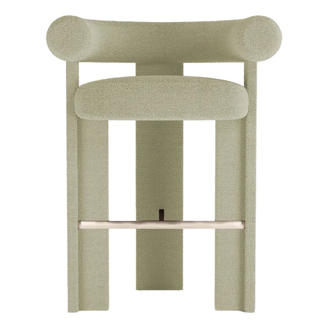 Cassette Bar Chair in Bouclé Beige by Alter Ego For Sale
