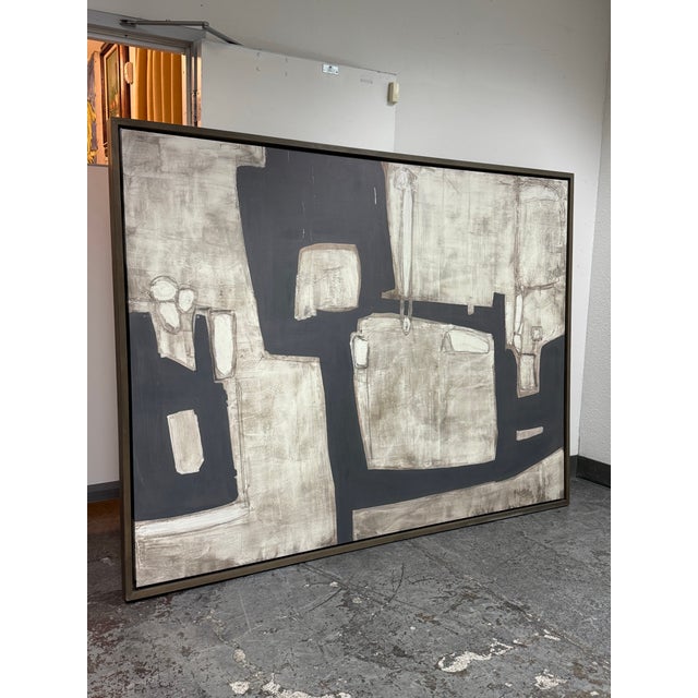 Abstract Scott Kerr for Uttermost "Been Around the Block" Canvas, Framed For Sale - Image 3 of 12