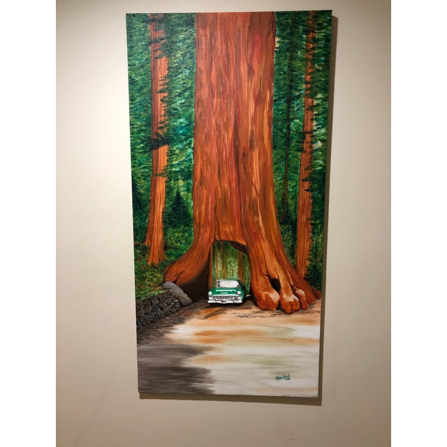Chevy Bel Air Driving Through Redwood Tree Painting Chairish