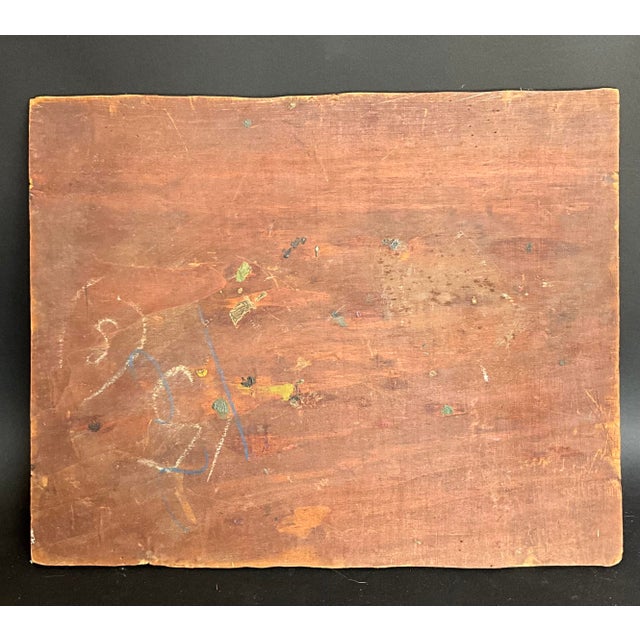 Wood Landscape Composition, 1940s, Oil Painting on Wood Panel For Sale - Image 7 of 8