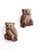 A pair of vintage 1970s owl wall plaques, molded in hard foam with richly dimensional feather detailing and a palette of...