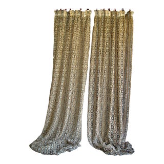 Jack Lenor Larsen Style Mid Century Pair of Sheer Curtains For Sale