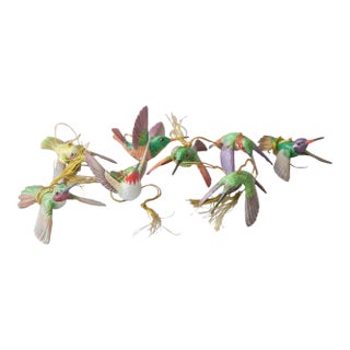 1990 Lenox Porcelain Hummingbird Ornaments- Set of 8 For Sale