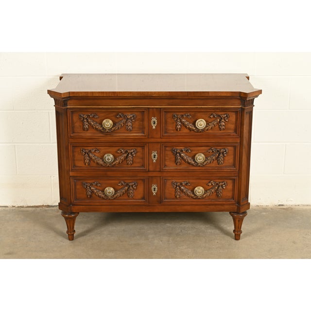 An exceptional French Regency Louis XVI style dresser or chest of drawers By Karges Furniture USA, Circa 1970s Gorgeous...