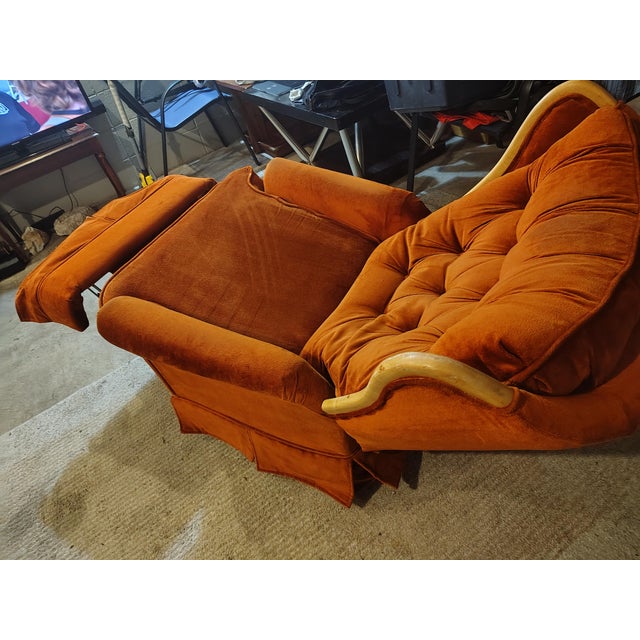 1950s Vintage Berkline Motion Rocker Wingback Recliner For Sale - Image 5 of 7