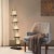 Mid-Century Modern Escalier Floor Lamp 61" Espresso Wood & Brushed Nickel Modern Ladder Design by Michael Song For Sale - Image 3 of 9