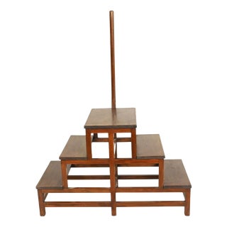 Victorian Mahogany Library Ladder For Sale