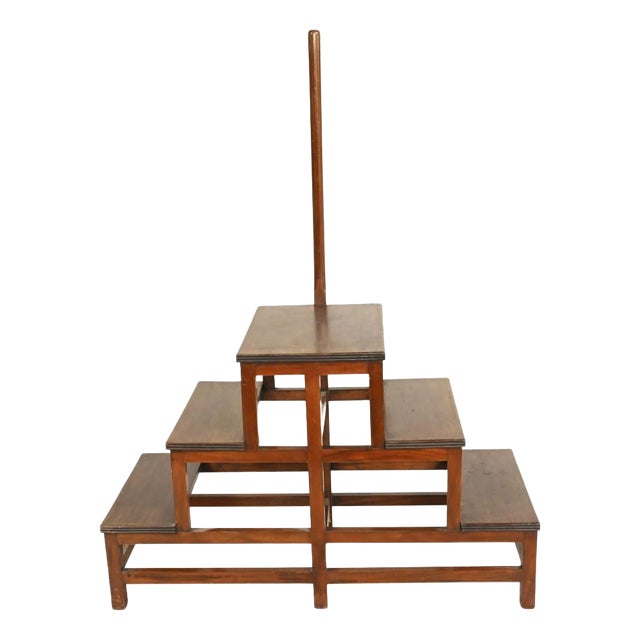 Victorian Mahogany Library Ladder For Sale