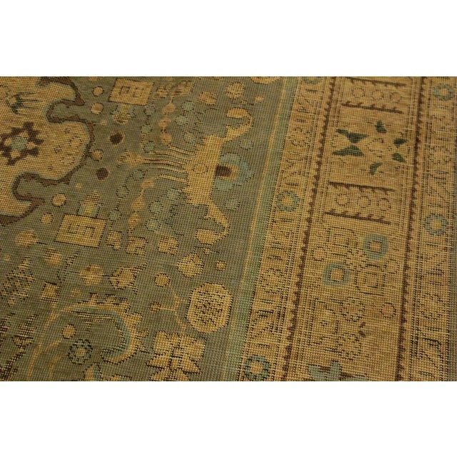 1980s Shabby Chic 1990s Vintage Distressed Gray & Tan Wool Rug- 7'10 X 10'7 For Sale In New York - Image 6 of 8