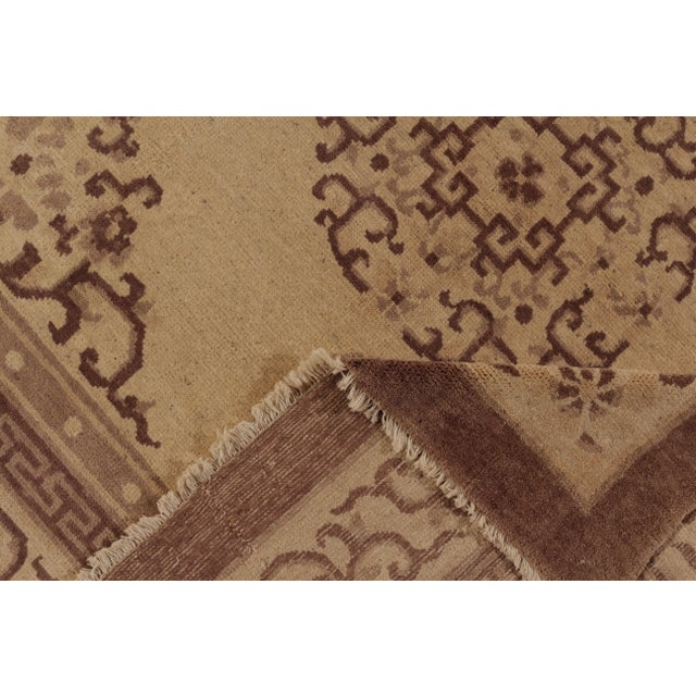 Antique Peking Rug Beige Brown Medallion Chinese Art Deco Design For Sale In New York - Image 6 of 7