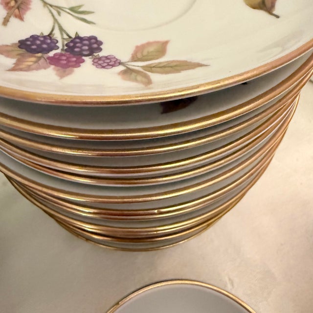 Vintage Royal Worcester Evesham Porcelain Dinner, Service for 12 For Sale - Image 10 of 12