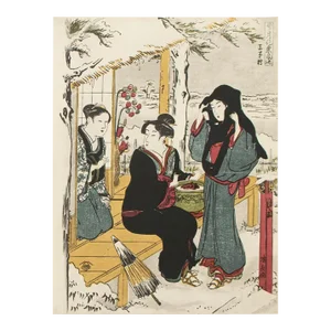 1964 After Kiyonaga "Yuki. Snow", Full-Color Print From Japan