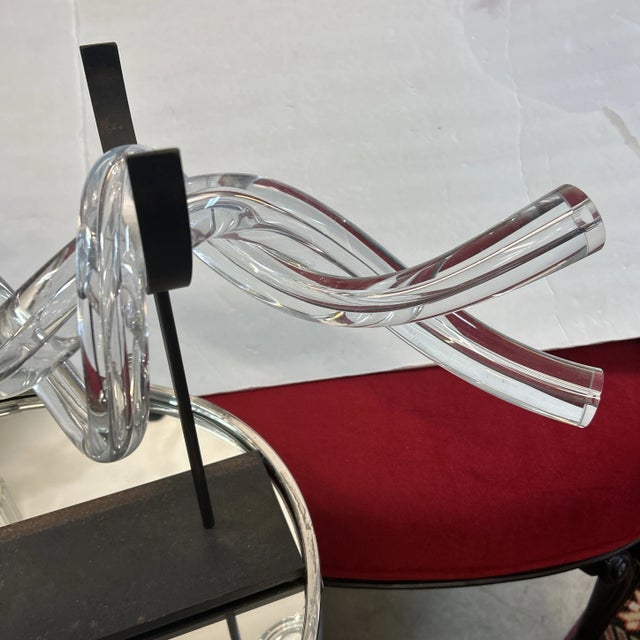 Metal Contemporary Intertwining Blown Glass Sculpture Custom Mounted For Sale - Image 7 of 12