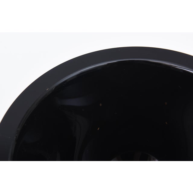 Ward Bennett Sengai Sasaki Post Modern Black Glass Bowl, 1980's For Sale In Miami - Image 6 of 10