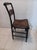 Traditional Antique Wood Black Color Chair Straw Seat With Painted Flower For Sale - Image 3 of 6
