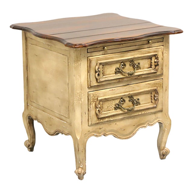 Late 20th Century French Country Style Plank Top Nightstand For Sale