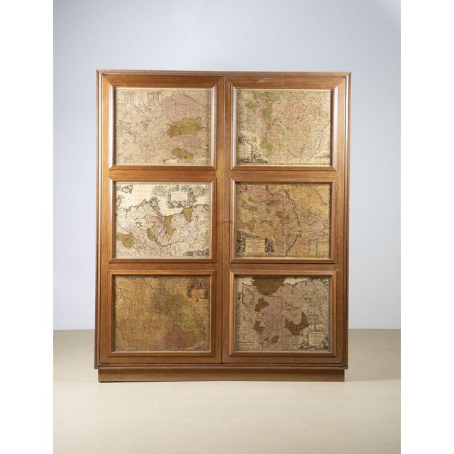 An exceptional and highly poetic two-door modernist wardrobe (armadio), dating to the 1940s. This exquisite piece carries...
