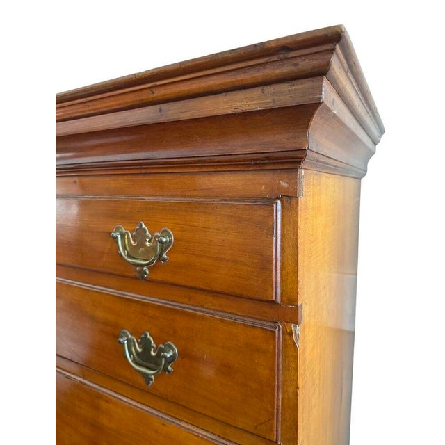 Late 18th Century 18th C. Queen Anne Cherry High Boy With Fan Carved Panel For Sale - Image 5 of 10