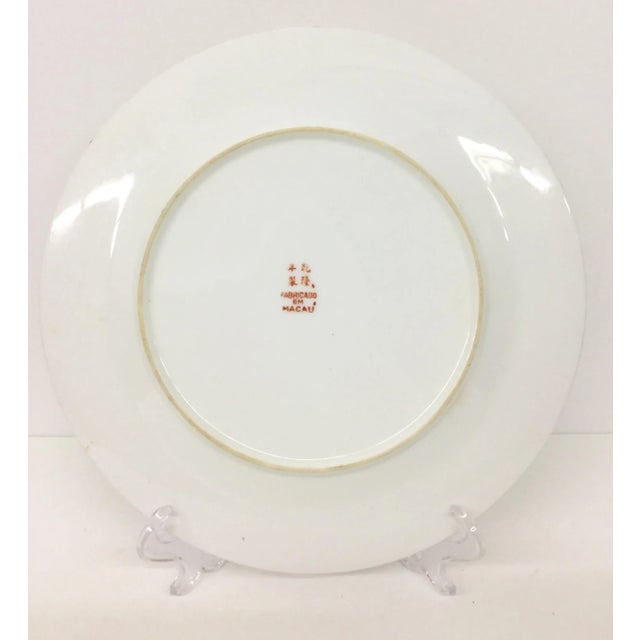 1940s Asian Hand Painted Decorative Plate For Sale - Image 9 of 10