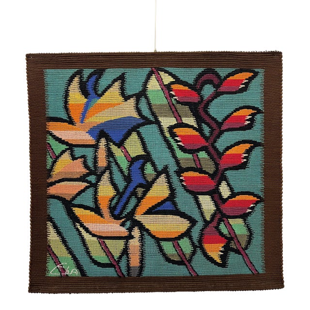 Eila Ampula Brazilian Modern Floral Wall Art Talestry For Sale