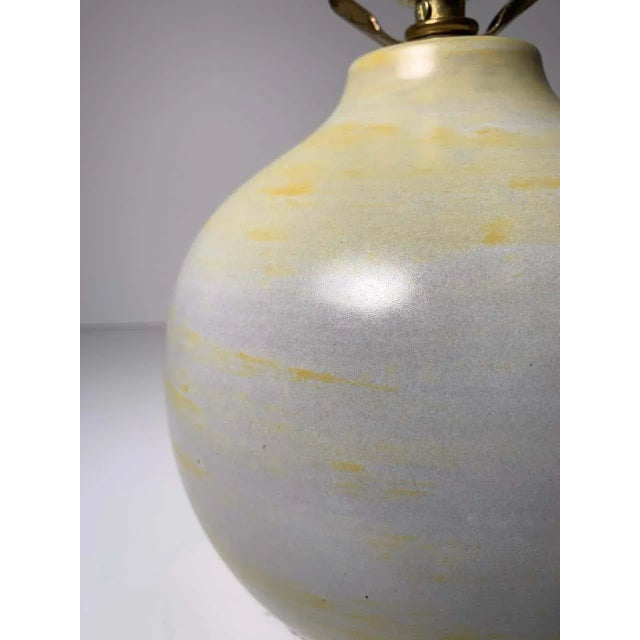Gordon & Jane Martz Gordon Martz Table Lamp White with Yellow Swirls For Sale - Image 4 of 8