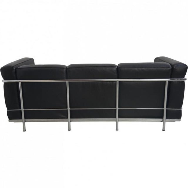 LC2 Three-Seater Sofa in Black Leather from Le Corbusier, 2000s For Sale - Image 15 of 18