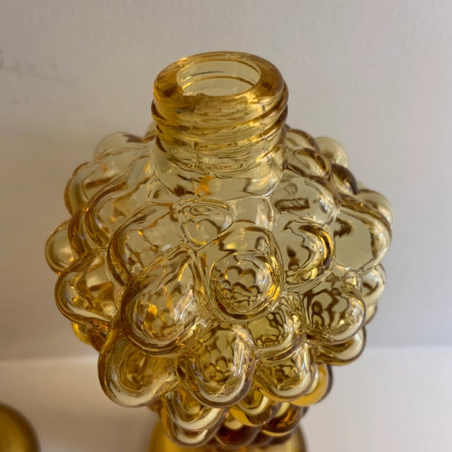 Mid-Century Modern Mid-Century Italian Grape Glass Bottles - a Pair For Sale - Image 3 of 9