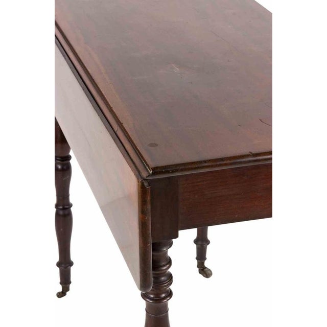 Small Mahogany Side Table with Turned Columns, Italy, 1950s For Sale - Image 4 of 9