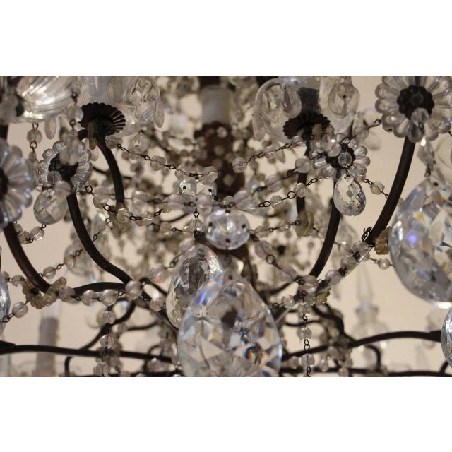 Wood 19th Century Italian Neoclassical Giltwood and Crystal Chandelier For Sale - Image 7 of 18
