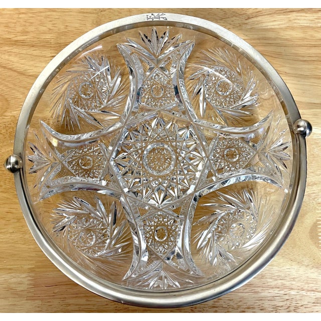 19th Century Russian Silver & Cut Glass Swing-Handled Basket For Sale In West Palm - Image 6 of 10