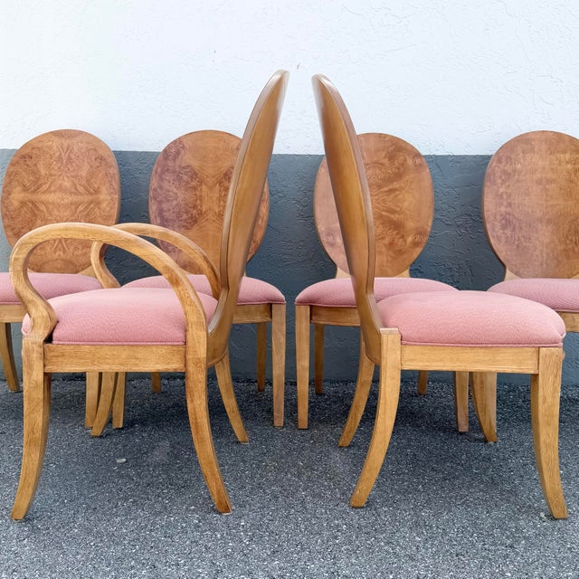 Early 21st Century French Provincial Omni Collection Burlwood Dining Chairs by Century Furniture - Set of 8 For Sale - Image 5 of 12