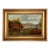 Deer in Autumn Landscape Framed 7x11" Oil Painting Print on Canvas For Sale