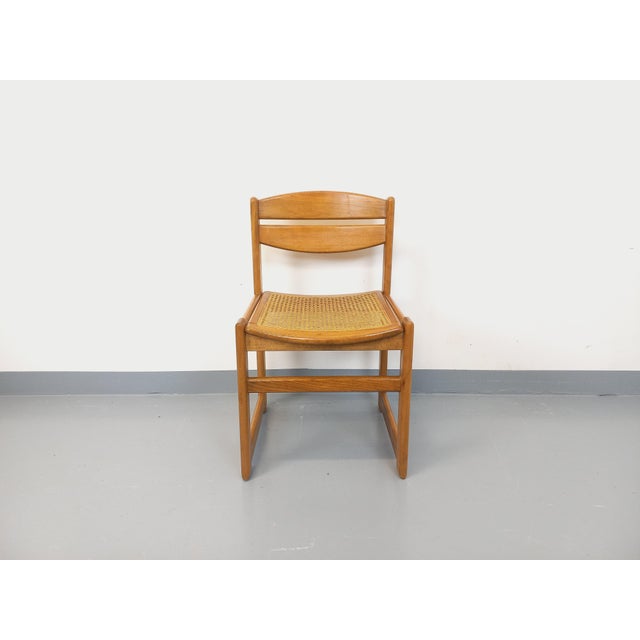Vintage Sleigh Chair in Beech and Cane, 1980s For Sale - Image 10 of 13