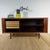 Brown Mid-Century Scandinavian Teak Sideboard with Retractable Doors For Sale - Image 8 of 15