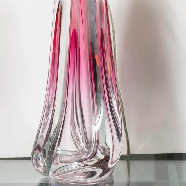1960s Vintage Pair of Amorphic Sommerso Murano Glass Lamps For Sale - Image 5 of 9