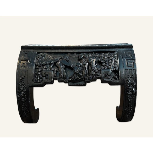 Chinese Early 20th Century Black Lacquered Chinese Coffee Table For Sale - Image 3 of 9