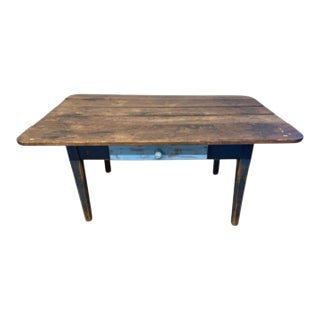 C 1860 Paintef Pine Kitchen Table For Sale