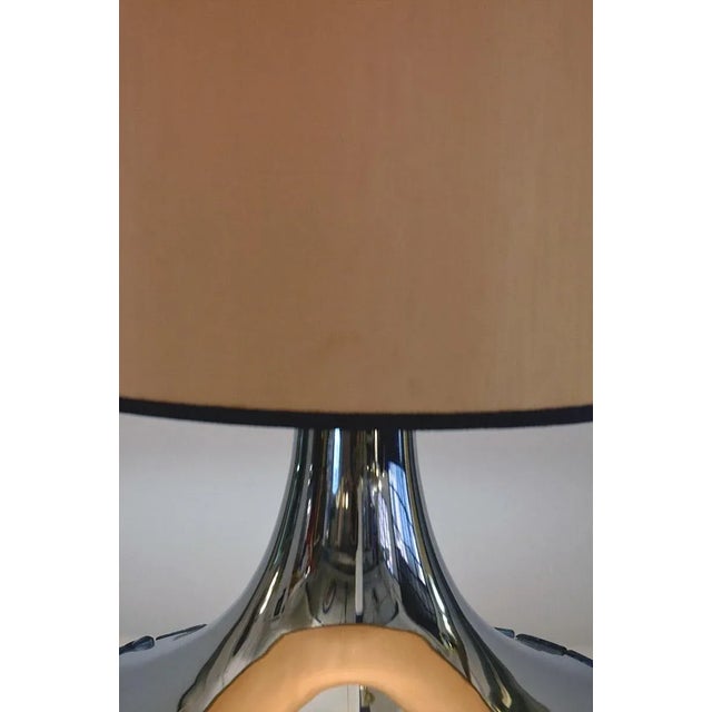 Large Italian Table Lamp with Hammered Glasses, 1970s For Sale - Image 9 of 11
