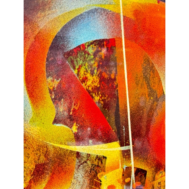 Red 1976 Leonardo Nierman Debussy Limited Edition Violin Lithograph Sound of Color Suite 44/250, Framed For Sale - Image 8 of 12