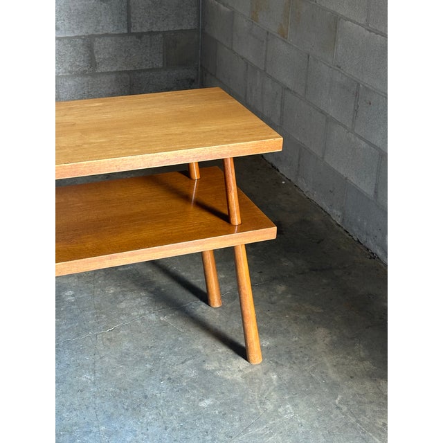 1950s t.h. Robsjohn-Gibbbings for Widdicomb Tiered Console Table For Sale - Image 11 of 12