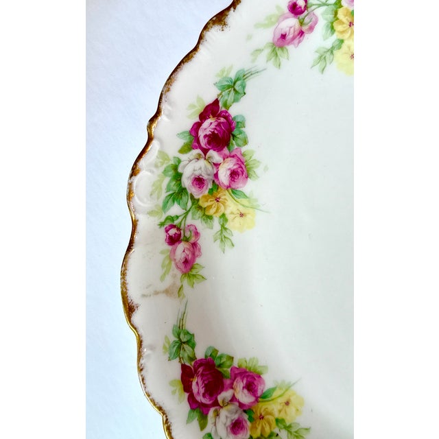 Ceramic Antique Elite Works French Limoges Rose Charger Plate For Sale - Image 7 of 11