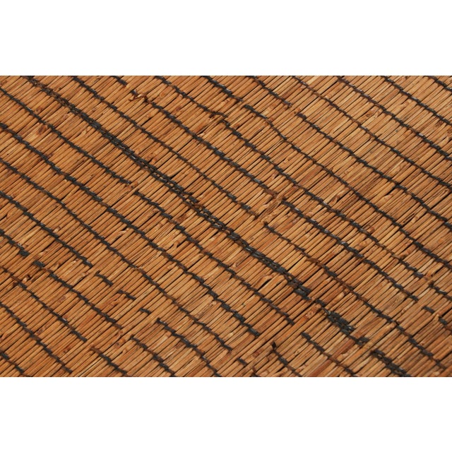 1950s Vintage Tuareg Mat Runner, Luminous Bronze With Rich Brown Stripes - Rug & Kilim For Sale - Image 5 of 6