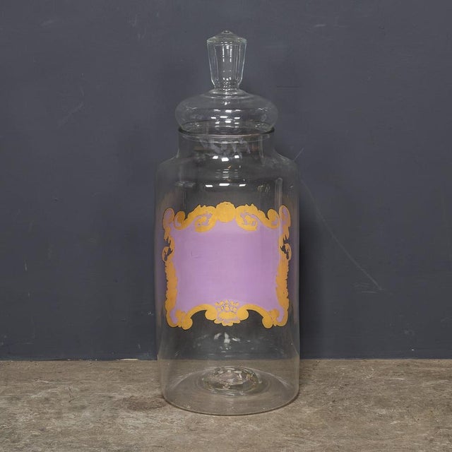 Victorian Hand-Blown Glass Apothecary Jar, 1900s For Sale - Image 9 of 11