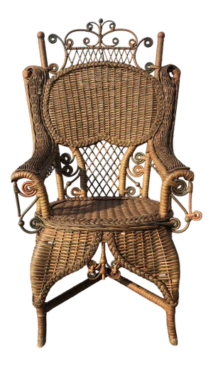 Heywood- Wakefield American Victorian Wicker Arm Chair