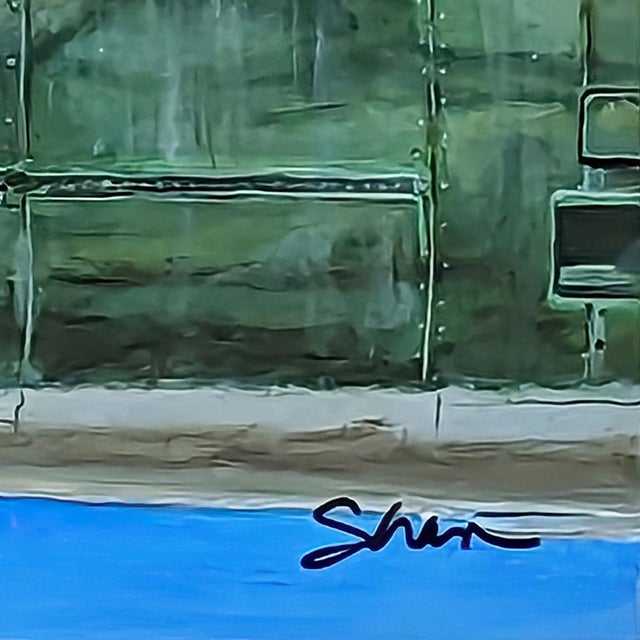 F105G Thunderbird by Shan Fannin | Acrylic on linen Painting of a military aircraft nose For Sale - Image 4 of 5