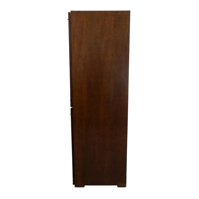 Hickory White Briar Collection Burled Walnut Contemporary Modern / Art Deco 42″ Storage Armoire For Sale In Kansas City - Image 6 of 8