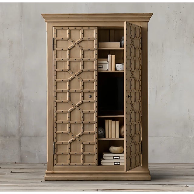 This is a collectors piece! Sold out years ago, this iconic 'Castello' Restoration Hardware DOUBLE DOOR 47" wide Armoire...