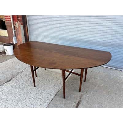 Mid- 20th Century Heritage-Henredon Drop-Leaf Walnut Table For Sale - Image 10 of 12